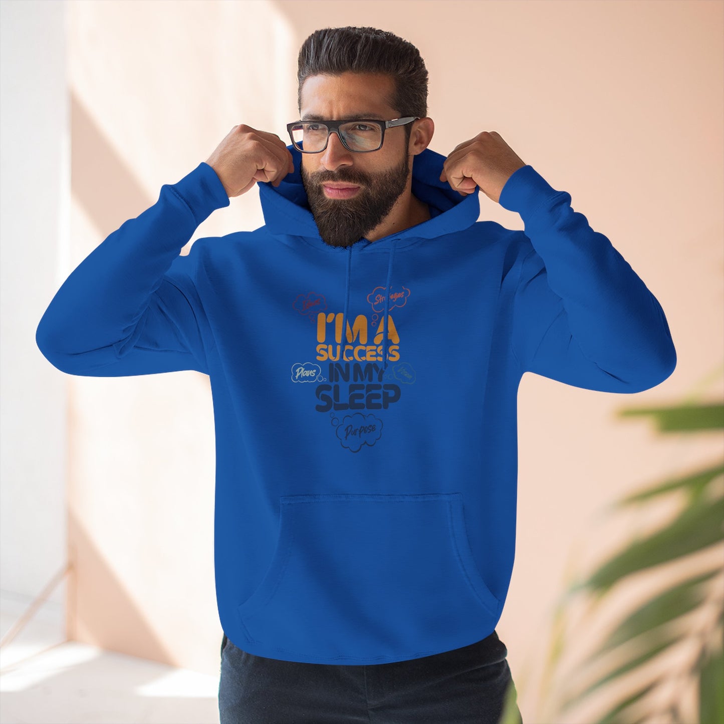 Inspirational Success Hoodie, Cozy Fleece Hoodie, Motivational Wear, Gift for Dreamers, Funny Hoodie for Sleep Lovers