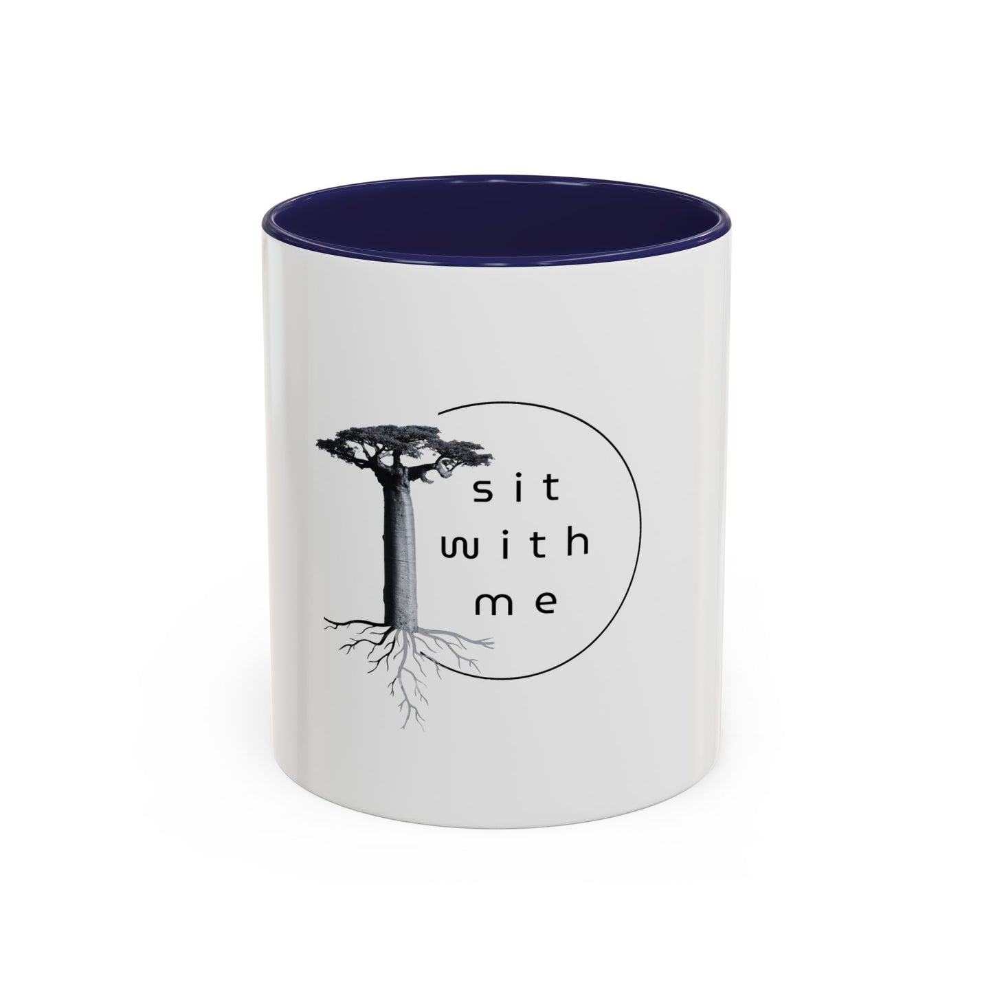Meditative Accent Coffee Mug with Inspirational Quote, Gift for Yoga Lovers, Home Decor, Self-Care, Morning Coffee Routine, Tea Lovers