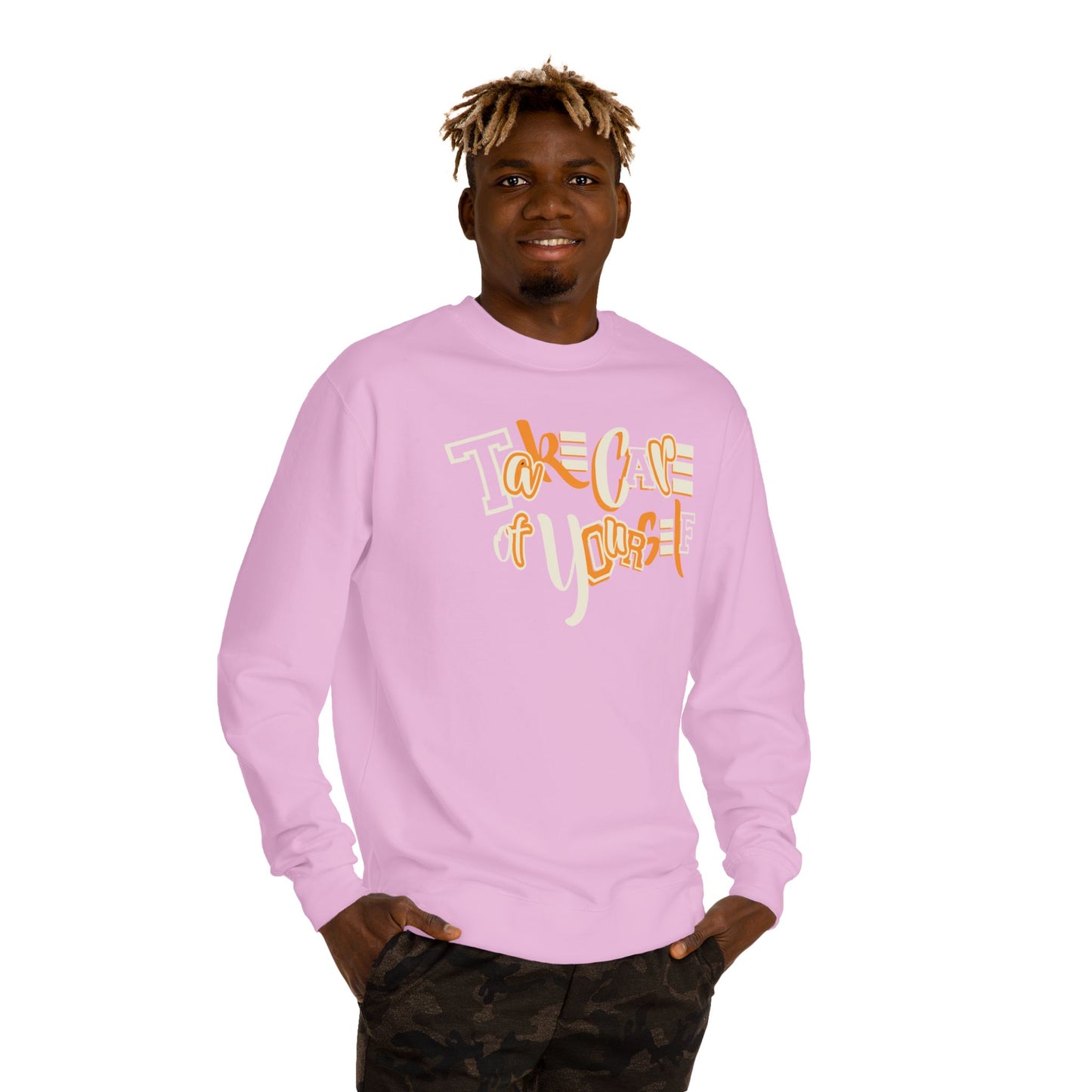 Take Care of Yourself Crew Neck Sweatshirt | Unisex Cozy Apparel, Self-Care Gift, Casual Wear, Relaxation Outfit, Inspirational Fashion