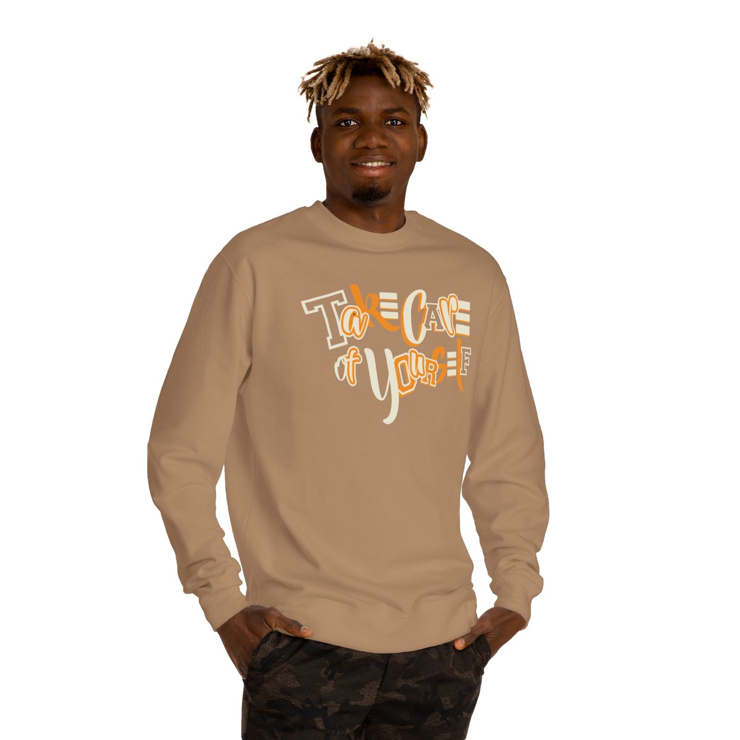 Take Care of Yourself Crew Neck Sweatshirt | Unisex Cozy Apparel, Self-Care Gift, Casual Wear, Relaxation Outfit, Inspirational Fashion